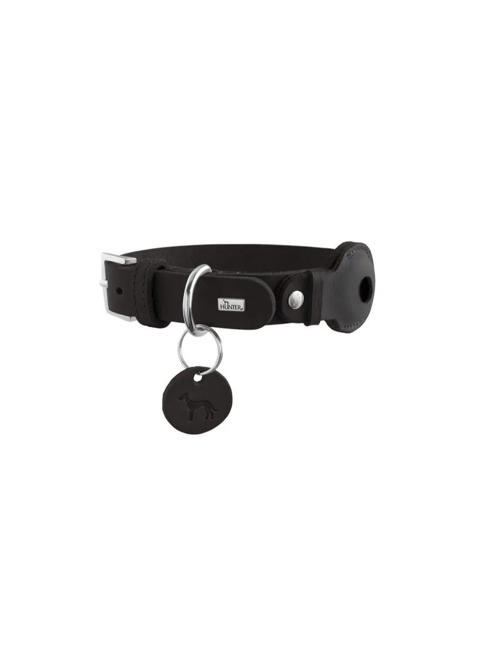 Hunter Viborg AirTag Halsbånd Sort S-M 50 - Justerbar 37-43 cm